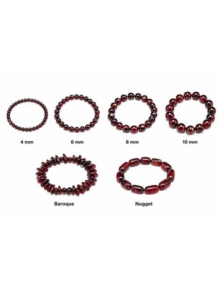 Bracelet Grenat – Énergie, Passion & Protection (Baroque, Nugget, 4 à 10 mm)