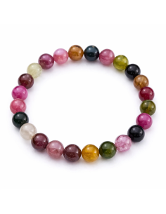 Bracelet en tourmaline multicolore 8 mm - Énergie et équilibre pour une harmonie intérieure