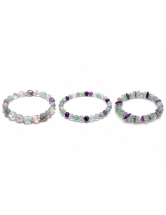 Bracelet en fluorite naturelle. Pierre de Clarté Mentale et de Protection Énergétique. Vente sur Encens.fr