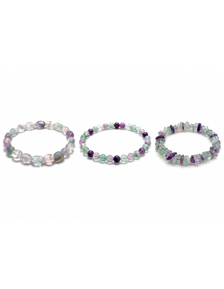 Bracelet en fluorite naturelle. Pierre de Clarté Mentale et de Protection Énergétique. Vente sur Encens.fr