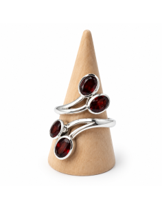 Bague réglable en Argent et Grenat 2