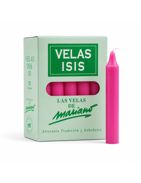 Boîte de 25 bougies Velas Isis III fuchsia