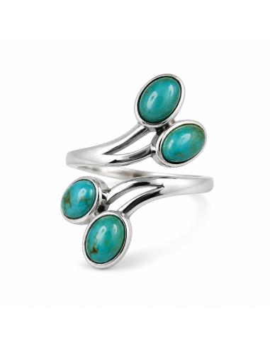 Bague réglable en Argent et Turquoise
