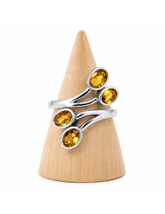 Bague réglable en Argent et Citrine facettée 2
