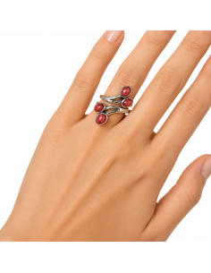 Bague réglable en Argent et Rhodocrosite 2