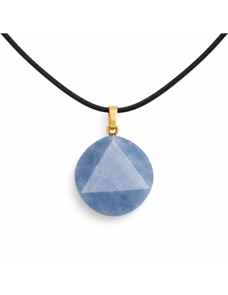 Pendentif Sceau de Salomon en Quartz bleu