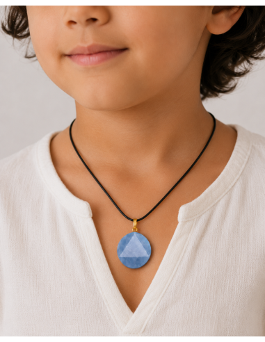 Pendentif Sceau de Salomon en Quartz bleu