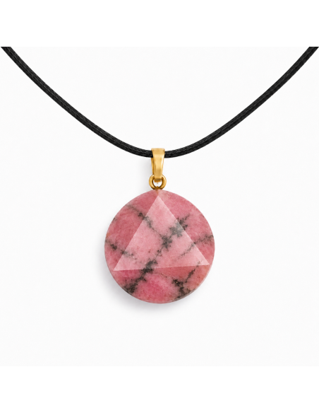 Pendentif Sceau de Salomon en Rhodonite