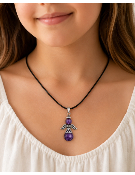 Pendentif forme d'ange en Améthyste