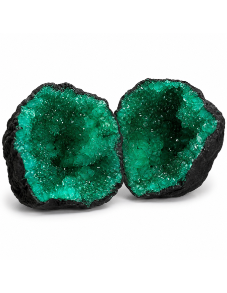 Géode en Quartz teinté Vert