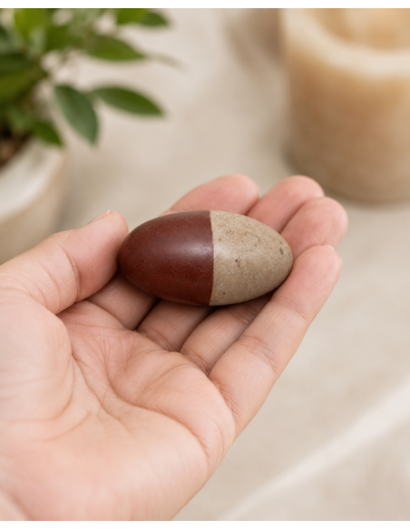 Shiva Lingam 3cm: Pierre sacrée pour l'harmonie et l'équilibre spirituel - encens.fr