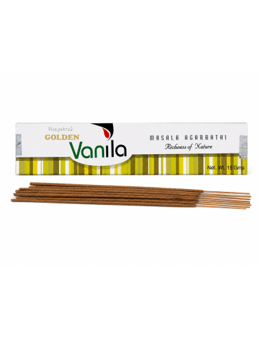 Encens Golden Vanille - Profitez d'une ambiance chaleureuse et apaisante grâce à son parfum envoûtant de vanille.