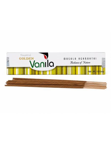 Encens Golden Vanille - Profitez d'une ambiance chaleureuse et apaisante grâce à son parfum envoûtant de vanille.