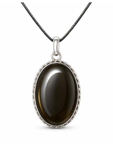 Pendentif en Obsidienne larme d'apache