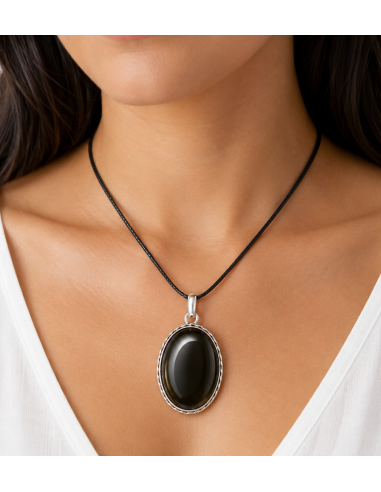 Pendentif en Obsidienne larme d'apache