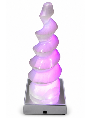 Eclairage d'ambiance sélénite spirale - Encens.fr