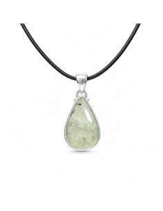 Pendentif cerclé Argent en Prehnite