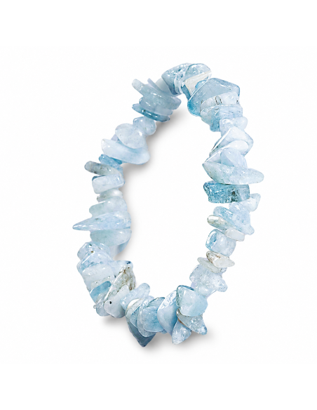 Bracelet Chips Aigue Marine - Équilibre et Sérénité pour une Harmonie Intérieure
