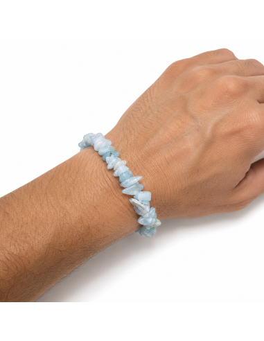 Bracelet Chips Aigue Marine - Équilibre et Sérénité pour une Harmonie Intérieure