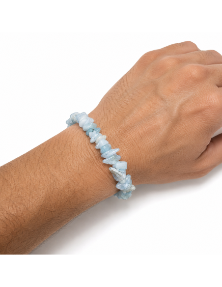 Bracelet Chips Aigue Marine - Équilibre et Sérénité pour une Harmonie Intérieure