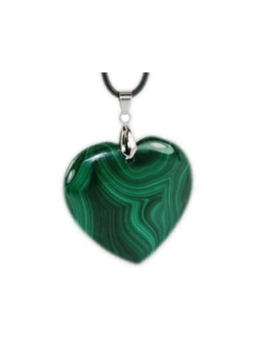 Photo de Pendentif coeur en malachite - Encens.fr - Boutique ésotérique en ligne - vente de Pendentif coeur en malachite