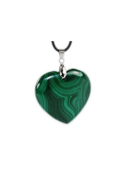 Photo de Pendentif coeur en malachite - Encens.fr - Boutique ésotérique en ligne - vente de Pendentif coeur en malachite