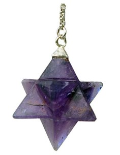 Pendule merkaba en pierre semi précieuse améthyste 2