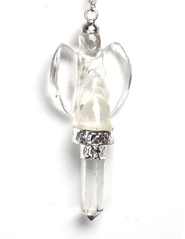 Photo de Pendule ange avec pointe cristal de roche - Encens.fr - Boutique ésotérique en ligne - vente de Pendule ange avec poin