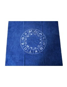 Photo de Tapis de tirage de cartomancie bleu Zodiac - Encens.fr - Boutique ésotérique en ligne - vente de Tapis de tirage de car