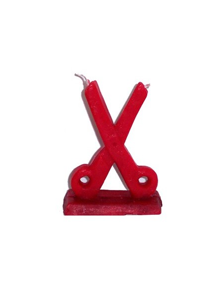 Photo de Bougie ciseaux rouge - Encens.fr - Boutique ésotérique en ligne - vente de Bougie ciseaux rouge