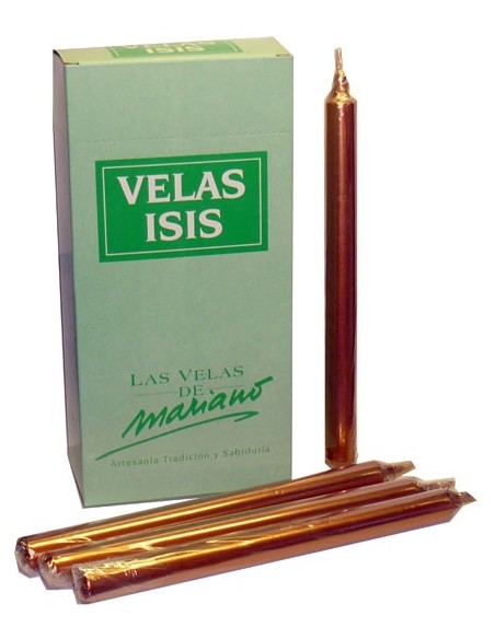 Photo de Bougie Velas Isis I cuivre - Encens.fr - Boutique ésotérique en ligne - vente de Bougie Velas Isis I cuivre