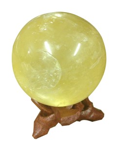 Sphère en calcite jaune 60MM 