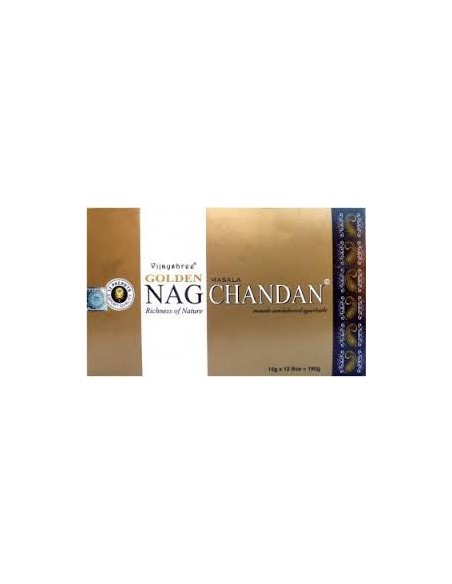 Photo de Boite d'encens 12 étuis de 15 grammes GOLDEN NAG CHANDAN - Encens.fr - Boutique ésotérique en ligne - vente de Boite d'