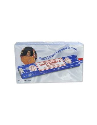 Photo de Boite d'encens 12 étuis de 15 grammes SATYA NAG CHAMPA - Encens.fr - Boutique ésotérique en ligne - vente de Boite d'en