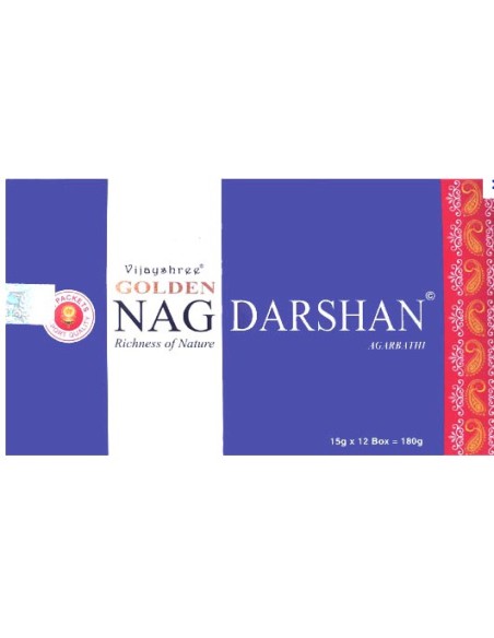 Photo de Boite d'encens 12 étuis de 15 grammes GOLDEN NAG DARSHAN - Encens.fr - Boutique ésotérique en ligne - vente de Boite d'