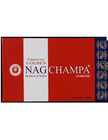 Photo de Boite d'encens 12 étuis de 15 grammes GOLDEN NAG CHAMPA - Encens.fr - Boutique ésotérique en ligne - vente de Boite d'e