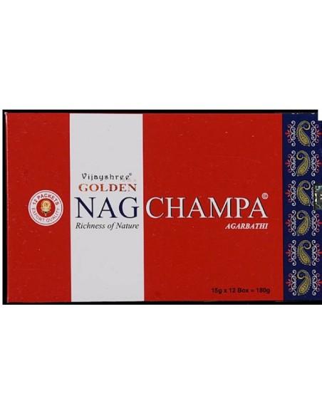 Photo de Boite d'encens 12 étuis de 15 grammes GOLDEN NAG CHAMPA - Encens.fr - Boutique ésotérique en ligne - vente de Boite d'e
