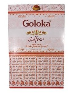 Photo de Boite d'encens 12 étuis de 15 grammes GOLOKA SAFFRAN - Encens.fr - Boutique ésotérique en ligne - vente de Boite d'ence