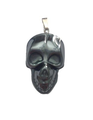 Photo de Pendentif tête de mort en hématite - Encens.fr - Boutique ésotérique en ligne - vente de Pendentif tête de mort en héma