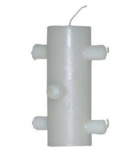 Bougie des 7 mèches  grand modèle blanche - Encens.fr 2