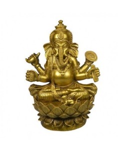 Statuette Ganesh doré en résine