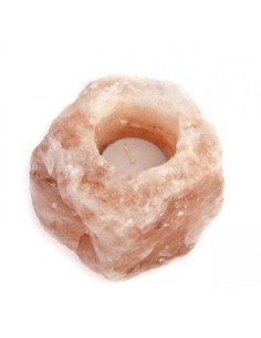 Photo de bougeoir en sel rose de l'himalaya - Encens.fr - Boutique ésotérique en ligne - vente de bougeoir en sel rose de l'hima
