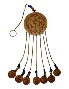 Photo de Carillon éthnique en bois avec suspensions des 7 chakras - Encens.fr - Boutique ésotérique en ligne - vente de Carillon