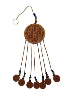 Photo de Carillon éthnique en bois avec suspensions des 7 chakras - Encens.fr - Boutique ésotérique en ligne - vente de Carillon