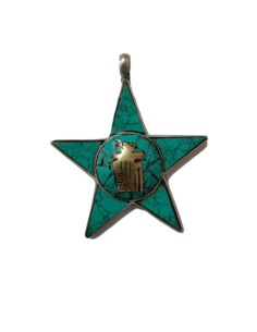 Photo de Amulette étoile émail poudre de turquoise - Encens.fr - Boutique ésotérique en ligne - vente de Amulette étoile émail p