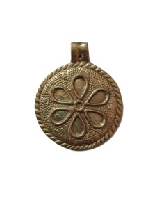 Amulette fleur de lotus en métal doré grand modèle