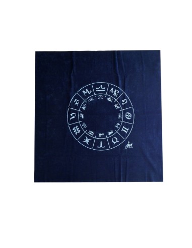 Photo de Tapis de tirage de cartomancie noir Zodiac - Encens.fr - Boutique ésotérique en ligne - vente de Tapis de tirage de car