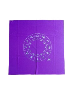 Photo de Tapis de tirage de cartomancie violet Zodiac - Encens.fr - Boutique ésotérique en ligne - vente de Tapis de tirage de c