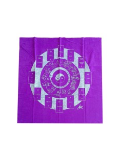 Photo de Tapis de tirage de cartomancie violet Yin & Yang - Encens.fr - Boutique ésotérique en ligne - vente de Tapis de tirage 