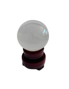 Photo de Boule de cristal de 7 cm avec support en bois - Encens.fr - Boutique ésotérique en ligne - vente de Boule de cristal de